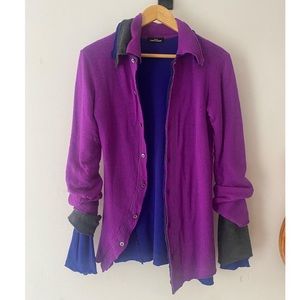 tricot COMMES des GARÇONS layered wool button up